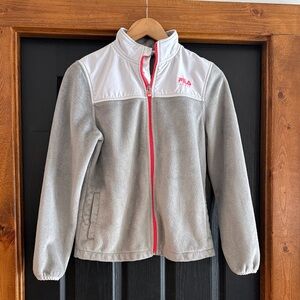 Fila Gray and White Jacket with Pink Trim